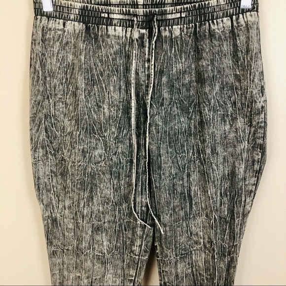 Crave Frame black acid wash flowy drawstring pants women’s size Small - Picture 3 of 8